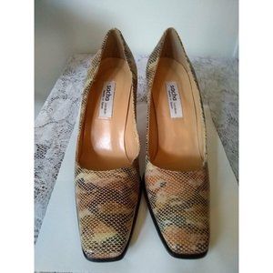Sacha London Made in Spain Faux Snakeskin Pattern Heels 7 1/2 B (M)